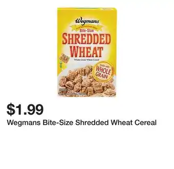 Wegmans Wegmans Bite-Size Shredded Wheat Cereal offer