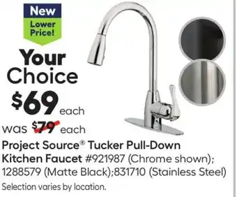 Lowe's Project Source Tucker Pull-Down Kitchen Faucet offer