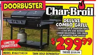 Ollie's Char-Broil DELUXE DELUXE COMBO GRILL offer