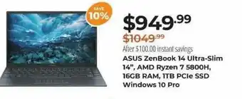 Newegg Asus Zenbook 14 Ultra-slim 14 offer