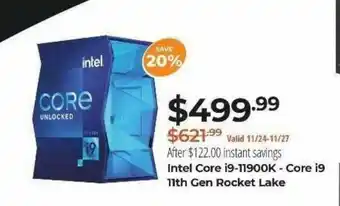 Newegg Intel Core I9-11900k Core I9 11th Gen Rocket Lake offer
