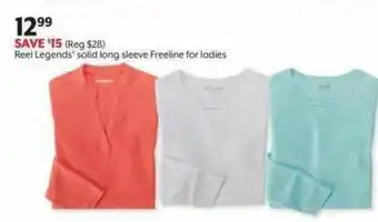 Bealls Reel Legends Solid Long Sleeve Freeline For Ladies offer