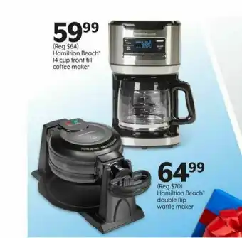 Bealls Hamiltion Beach 14 Cup Front Fill Coffee Maker Hamiltion Beach Double Flip Waffle Maker offer