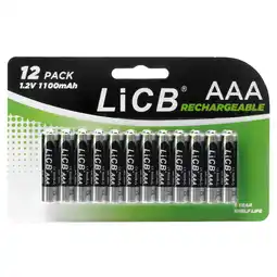 Walmart LiCB AAA Rechargeable Batteries, 1100mAh High Capacity Triple A Batteries 1.2V NiMH, Pack of 12 offer