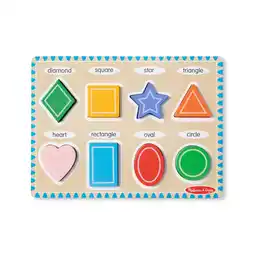 Walmart Melissa & Doug Shapes Wooden Chunky Puzzle (8 pcs) - FSC Certified offer