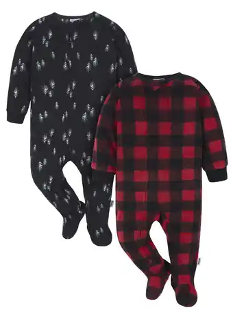 Walmart Gerber Baby and Toddler Neutral Microfleece Blanket Sleeper Pajamas, 2-Pack, Sizes 0/3 Months -5T offer