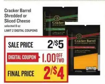 Lowes Foods Cracker Barrel Shredded Or Sliced Cheese offer