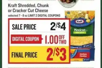 Lowes Foods Kraft Shredded Chunk Or Cracker Cut Cheese offer