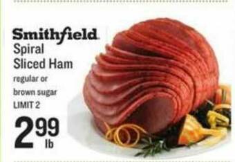 Lowes Foods Smithfield Spiral Sliced Ham offer