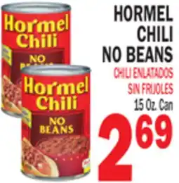 Bravo Supermarkets HORMEL CHILI NO BEANS offer