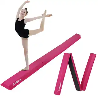 Walmart ZenSports 9FT Tri-Fold Balance Beam - Portable Home Gymnastics Kids Training Anti-Slip Base, Pink offer