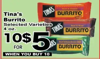 Superior Grocers Tina's Burrito offer