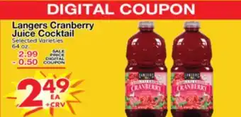 Superior Grocers Langers Cranberry Juice Cocktail offer