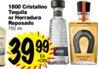 Superior Grocers 1800 Cristalino Tequila or Herradura Reposado offer