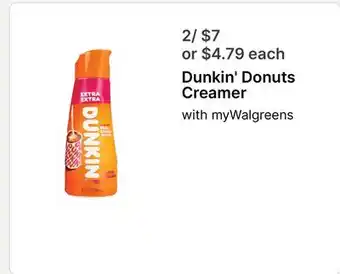 Walgreens Dunkin' Donuts Creamer offer