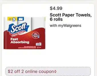 Walgreens Scott Paper Towels, with myWalgreens offer