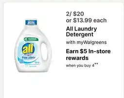 Walgreens All Laundry Detergent offer