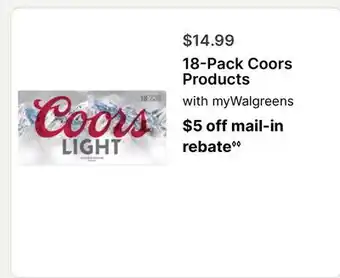 Walgreens 18-Pack Coors Products offer