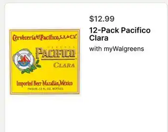 Walgreens 12-Pack Pacifico Clara offer