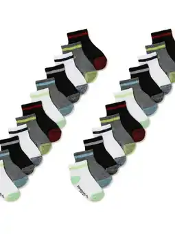 Walmart Reebok Baby and Toddler Quarter Socks, 24-Pack, Size 6M- 5T offer