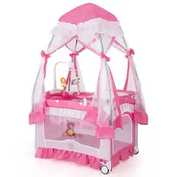 Walmart Costway Portable Baby Playpen Crib Cradle Changing Pad Mosquito Net Toys with Bag offer