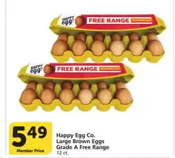 Albertsons Happy Egg Co. Large Brown Eggs Grade A Free Range offer