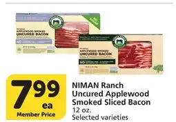 Albertsons NIMAN Ranch Uncured Applewood Smoked Sliced Bacon offer