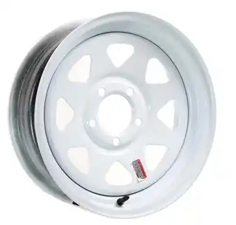 Walmart Trailer Wheel Rim 14x6 14 in. 5 Bolt Hole 4.5 in. OC White Steel Spoke Wheel offer