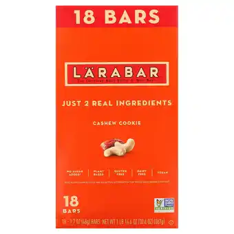 Walmart Larabar Cashew Cookie, Gluten Free Vegan Fruit & Nut Bars, 1.7 oz, 18 ct offer