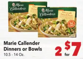 Vallarta Supermarkets Marie Callender Dinners or Bowls offer