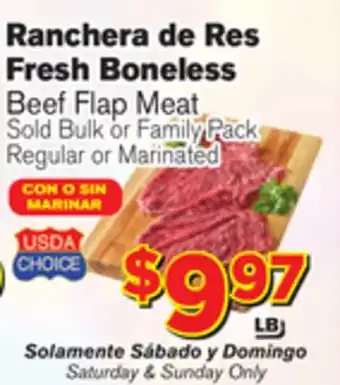 El Super Fresh Boneless Beef Flap Meat offer