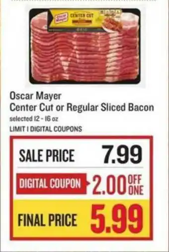 Lowes Foods Oscar Mayer Center Cut Or Regular Sliced Bacon offer