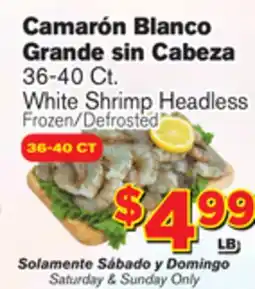 El Super Fresh 36-40 Cr White Shrimp Headless offer