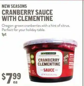 New Seasons Market New Seasons Cranberry Sauce With Clementine offer