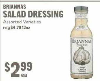 New Seasons Market Briannas Salad Dressing offer