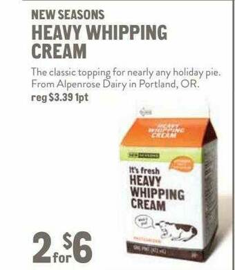 New Seasons Market New Seasons Heavy Whipping Cream offer