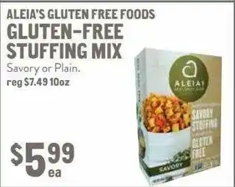 New Seasons Market Aleia's Gluten Free Foods Gluten-free Stuffing Mix offer