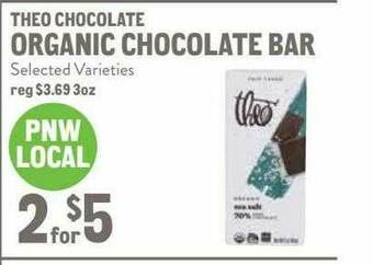 New Seasons Market Theo Chocolate Organic Chocolate Bar offer