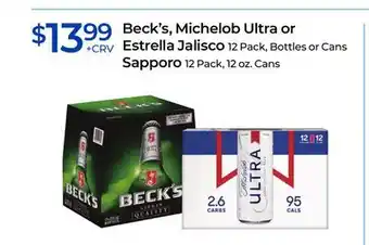 Rite Aid Beck's, Michelob Ultra or Estrella Jalisco or Sapporo offer