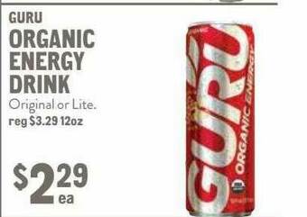 New Seasons Market Guru Organic Energy Drink offer