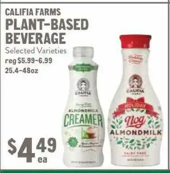 New Seasons Market Califia Farms Plant-based Beverage offer
