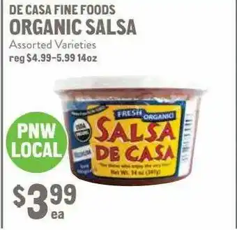 New Seasons Market De Casa Fine Foods Organic Salsa offer