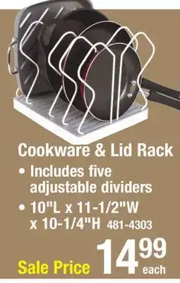 Menards Smart Design White Adjustable Cookware and Lid Rack offer