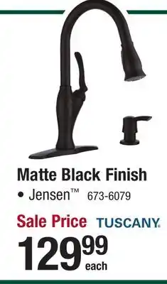 Menards Tuscany Jensen One-Handle Pull-Down Matte Black Kitchen Faucet offer