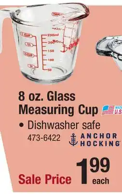 Menards Anchor Hocking Clear Glass Measuring Cup - 8 oz offer