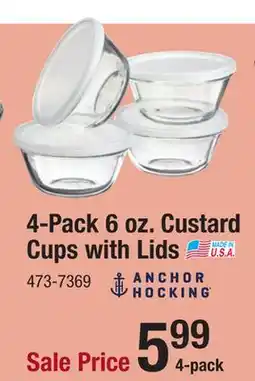 Menards Anchor Hocking Glass Custard Cups with Lids - Set of 4 offer