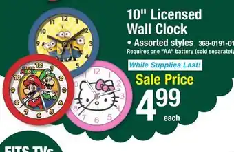 Menards Minions 10 inch wall clock offer