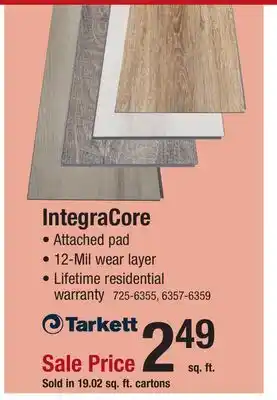 Menards Tarkett IntegraCore Natural Cascade 7 x 48 Floating Luxury Vinyl Plank Flooring (19.02 sq.ft/ctn) offer