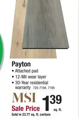 Menards MS International Payton Sunset Noir 7 x 48 Luxury Vinyl Plank Flooring (23.77 sq ft/ctn) offer