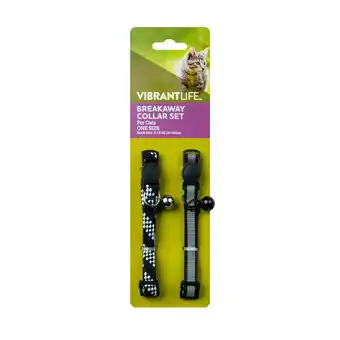 Walmart Vibrant Life 2-Pack Cat Collar, Black with Silver Reflective, and Solid Reflective, One Size offer